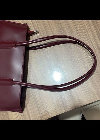 Bordo Parlak Deri Kadın Çanta - Görsel 8
