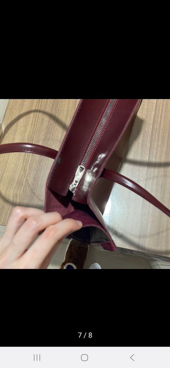 Bordo Parlak Deri Kadın Çanta - Görsel 4