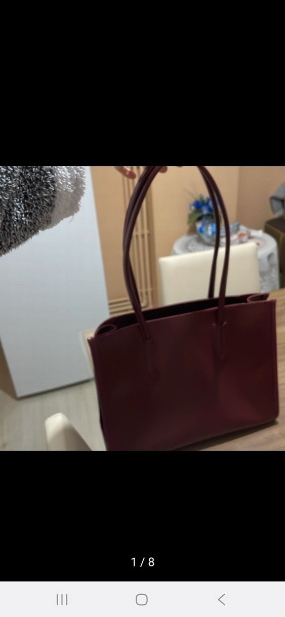 Bordo Parlak Deri Kadın Çanta - Görsel 3