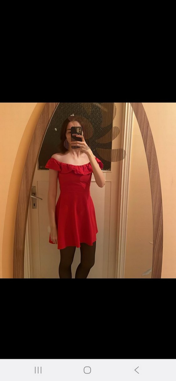 Kırmızı Fırfırlı Zara Mini Elbise - Görsel 3