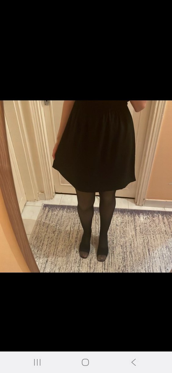 Siyah Kalın Askılı Mini Elbise - Görsel 4