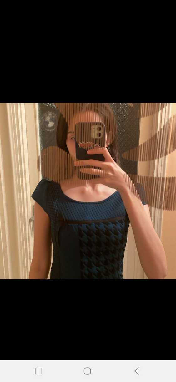 Kadın Yeşil Üzerine Siyah Kareli Midi Kalem Elbise - Görsel 2