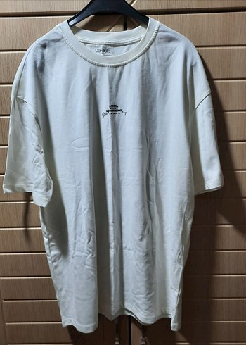 SIFIR ETİKETLİ DeFacto Oversize New Jersey Tişört (Ekru) - Görsel 3