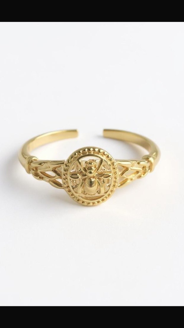 İşlemeli  Altın Bohem Yüzük 925 - Görsel 2