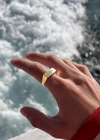 Parlak Altın Kadın Yüzük 925 - Görsel 2