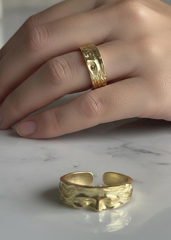 Kadın Altın Renkli Tokalı yüzük - Görsel 2