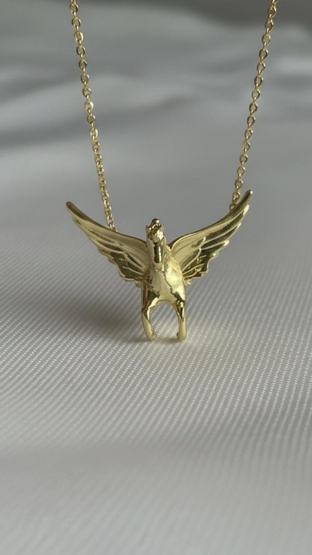 Altın Renkli Pegasus Kadın Kolye 925 - Görsel 3