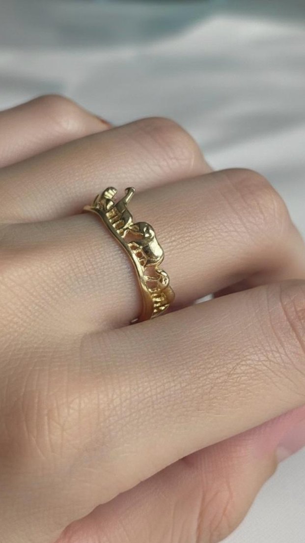 Altın Renkli Bohem Hayvan Figürlü Kadın Yüzük - Görsel 2