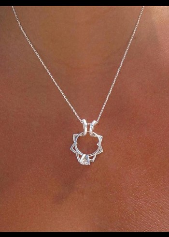 Altın Renk Yüzük taşıma Kadın Kolye 925 - Görsel 3