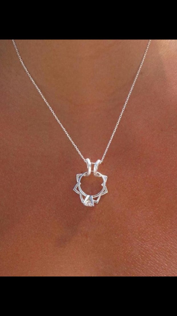 Altın Renk Yüzük taşıma Kadın Kolye 925 - Görsel 3