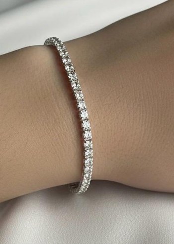 Beyaz Su Yolu Kadın Bileklik 925 - Görsel 2