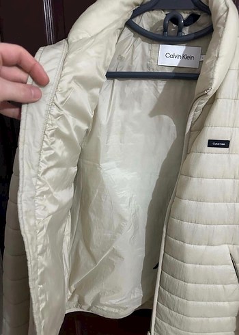 Calvin Klein Erkek Beyaz Fermuarlı Mont - Görsel 3