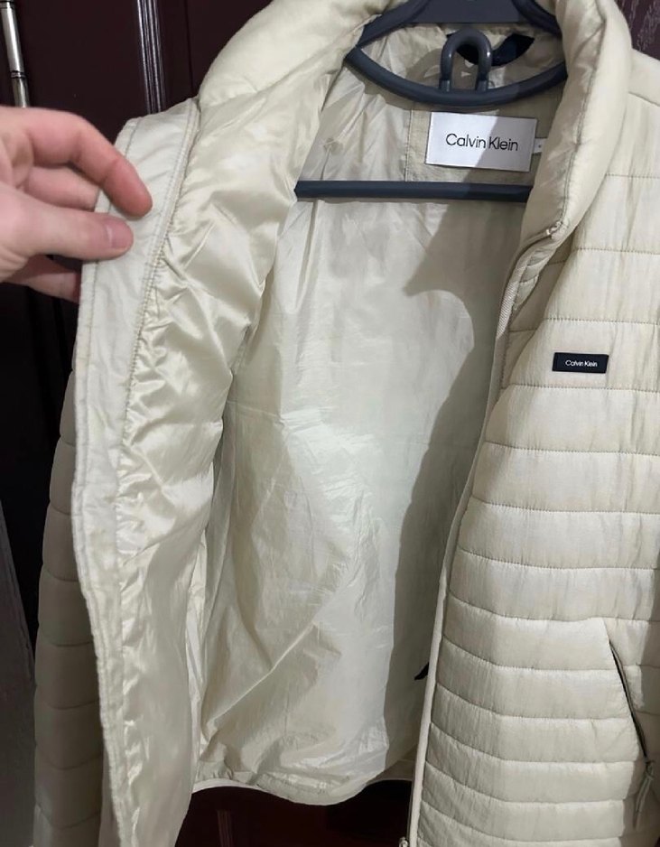 Calvin Klein Erkek Beyaz Fermuarlı Mont - Görsel 3