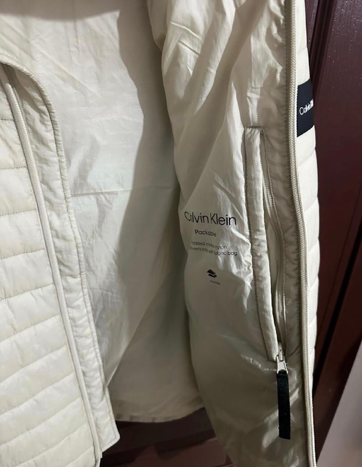 Calvin Klein Erkek Beyaz Fermuarlı Mont - Görsel 2