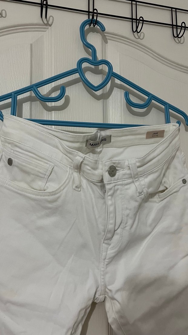 Beyaz Regular Fit Erkek Kot Pantolon - Görsel 2