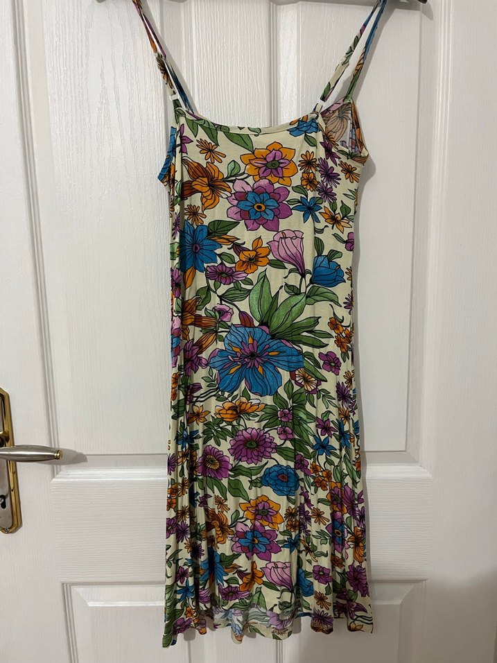 Çiçek Desenli Bohem Midi Elbise - Görsel 3