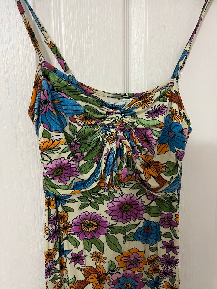 Çiçek Desenli Bohem Midi Elbise - Görsel 2