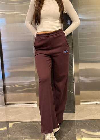 Kadın Kahverengi Bol Kesim Sweatpant - Görsel 2