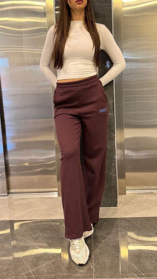Kadın Kahverengi Bol Kesim Sweatpant - Görsel 2