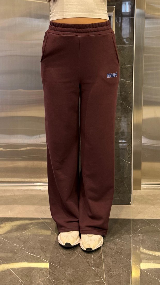 Kadın Kahverengi Bol Kesim Sweatpant - Görsel 3