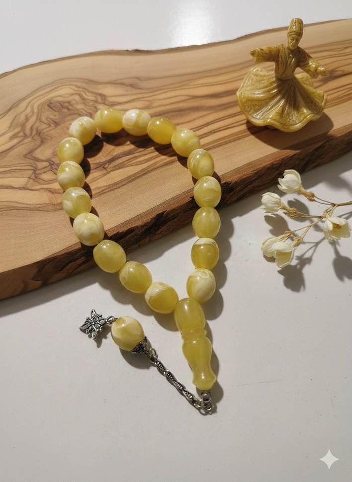 Sarı Minimalist Erkek Tesbih - Görsel 2