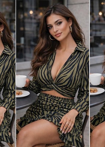 Gömlek zebra desenli ikili takım - Görsel 3