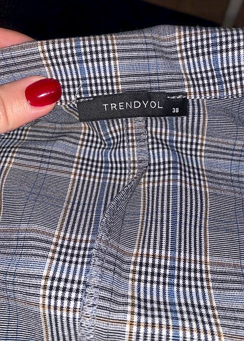 Gri Kareli Midi Kadın elbise - Görsel 3