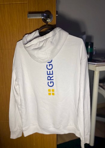 GREGOS Baskılı Beyaz Kapüşonlu Sweatshirt - Görsel 2