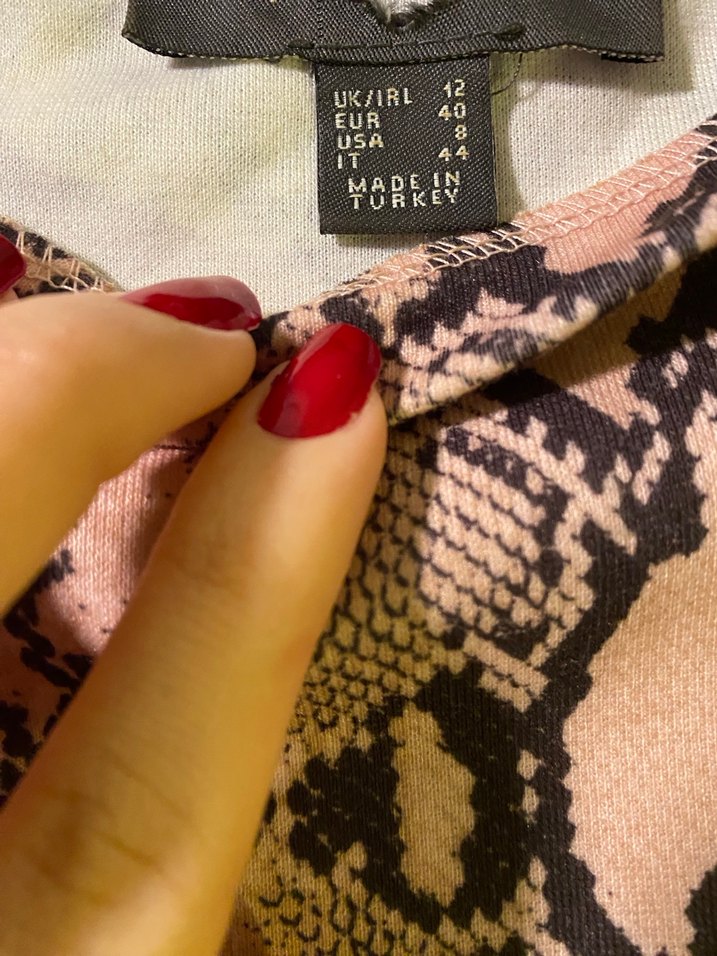 Yılan Desenli Midi Kadın Elbise - Görsel 3