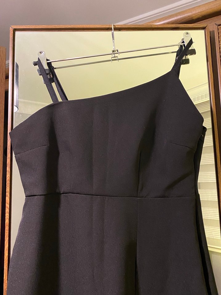 Kadın Siyah Uzun Straplez elbise - Görsel 2