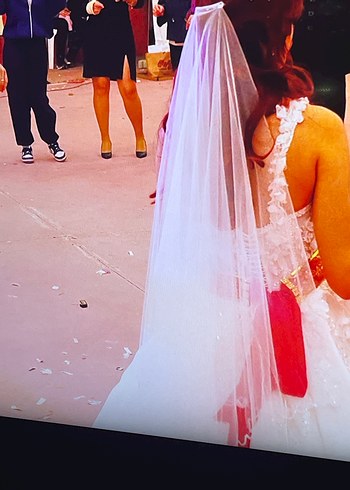 Modern Klasik Straplez A Kesim Beyaz Gelinlik - Görsel 5