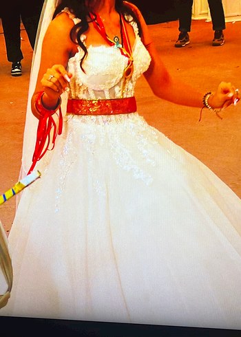 Modern Klasik Straplez A Kesim Beyaz Gelinlik - Görsel 9