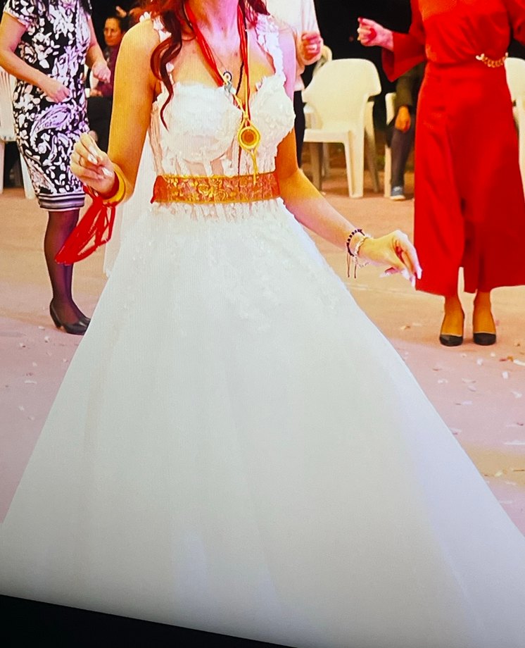 Modern Klasik Straplez A Kesim Beyaz Gelinlik - Görsel 4