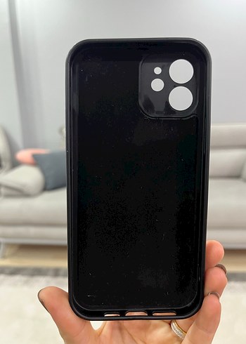 Parlak Siyah Telefon Kılıfı içi kauçuk korumalı Apple 12 - Görsel 2