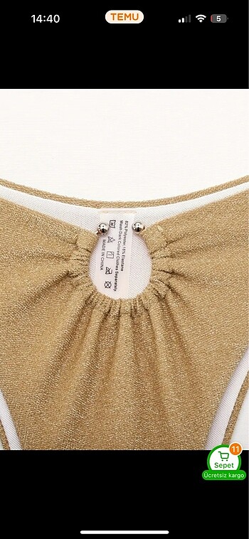 s Beden parlak straplez bikini