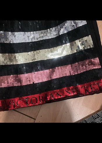 Payetli Victoria secrets Çizgili Kadın Omuz Çantası - Görsel 2