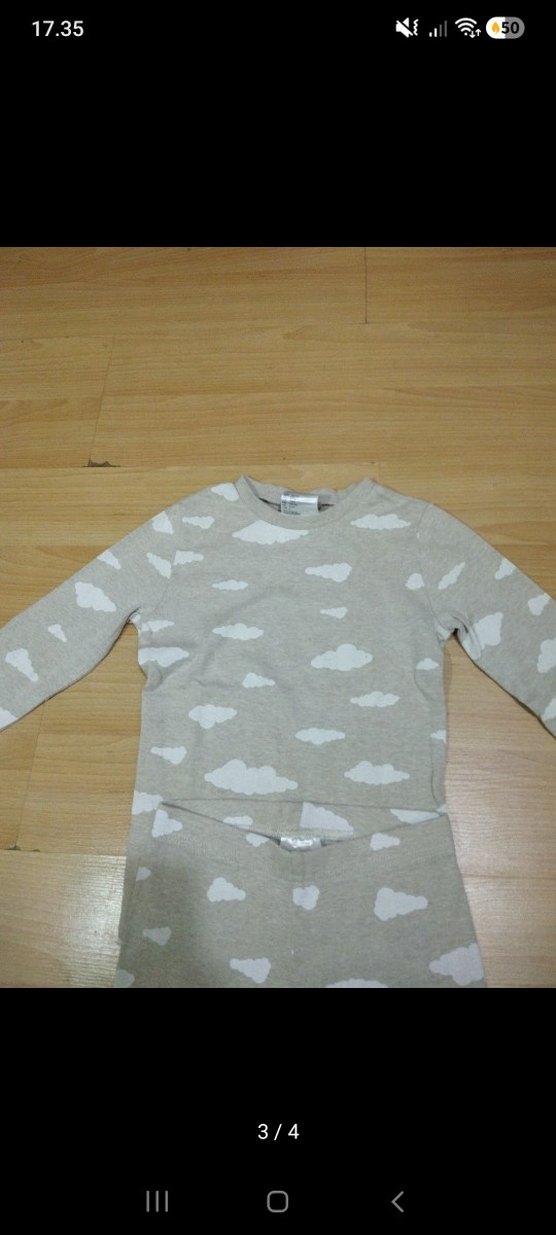 Gri Bulut Desenli çocuk takım - Görsel 3