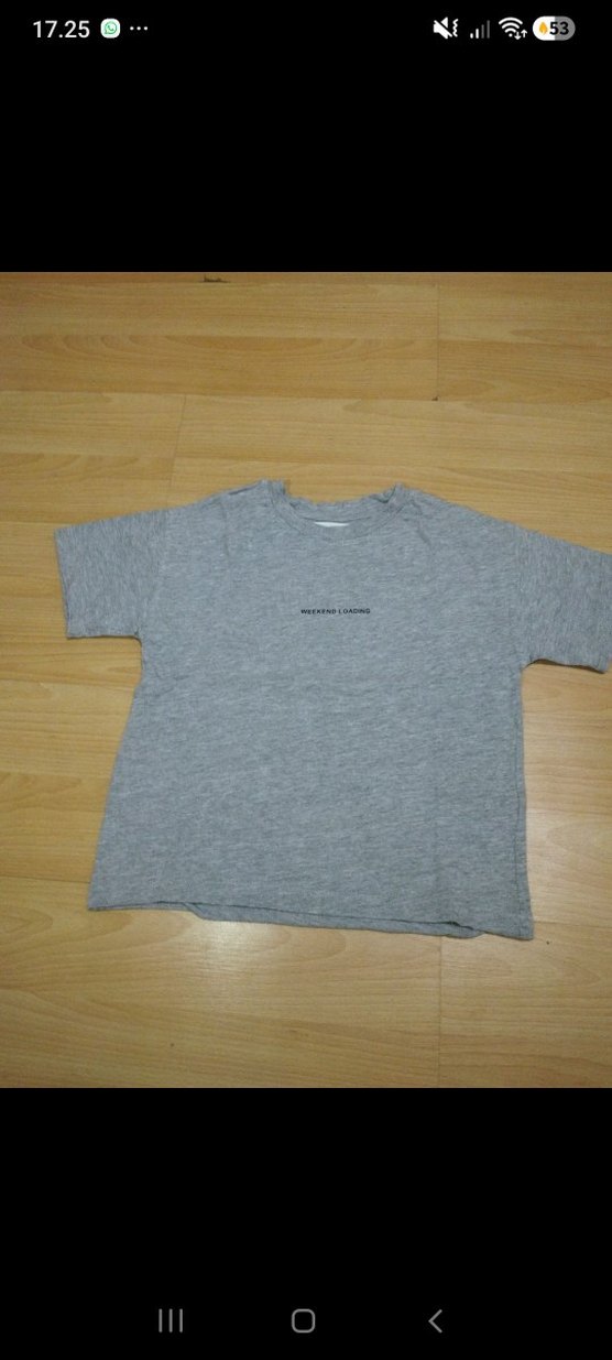 Gri Erkek Çocuk Keten Tişört - Görsel 2