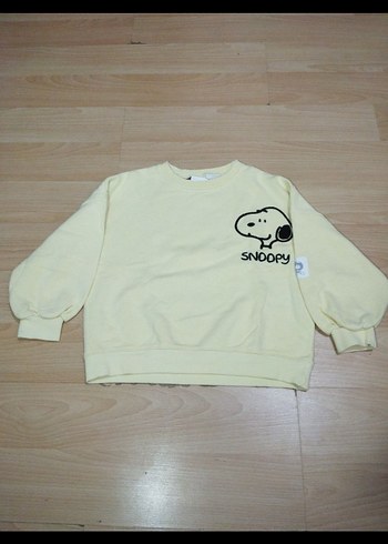 Sarı Snoopy Baskılı erkek çocuk Sweatshirt - Görsel 3