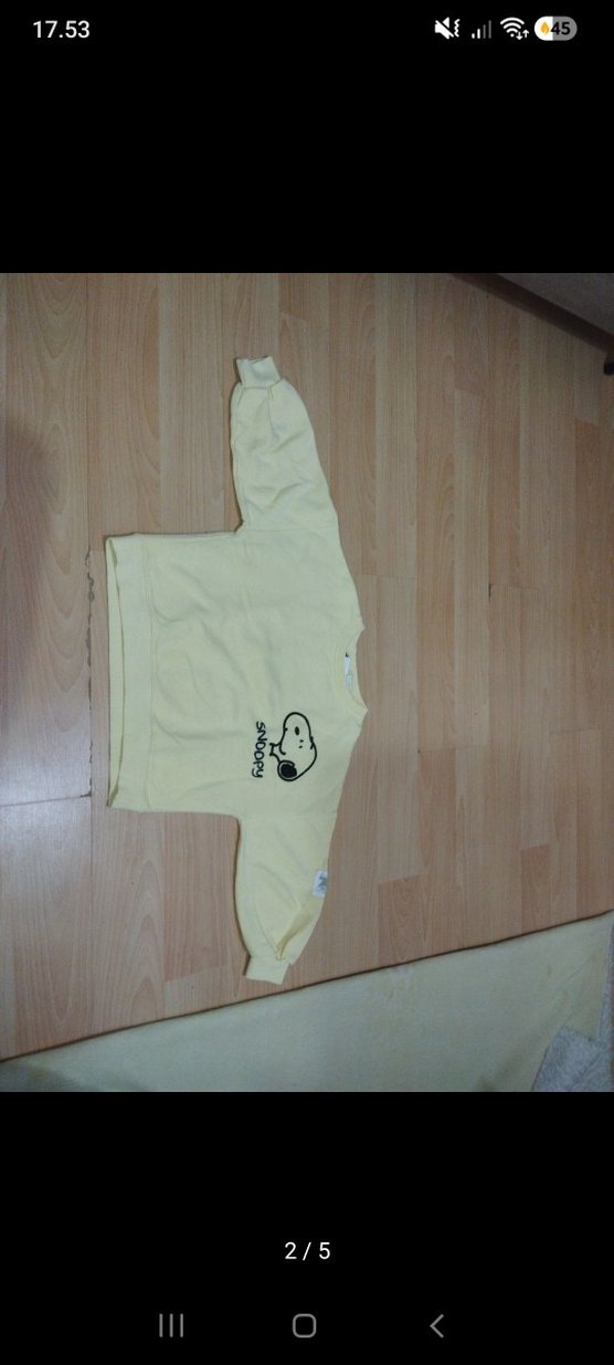 Sarı Snoopy Baskılı erkek çocuk Sweatshirt - Görsel 2