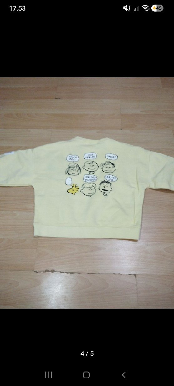 Sarı Snoopy Baskılı erkek çocuk Sweatshirt - Görsel 4