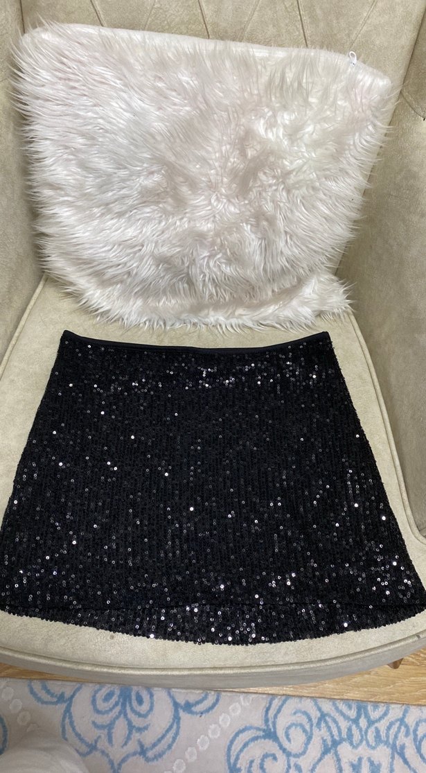 Siyah Payetli Kadın Mini Etek - Görsel 2