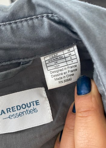 Gri Midi Kadın Trençkot Düğmeli - Görsel 2