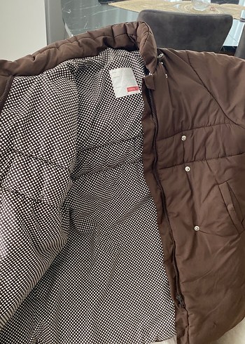 Düğmeli Kahverengi çocuk Kışlık Mont - Görsel 2