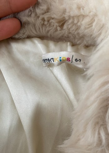 Bej çocuk Suni Kürk Midi Ceket - Görsel 3