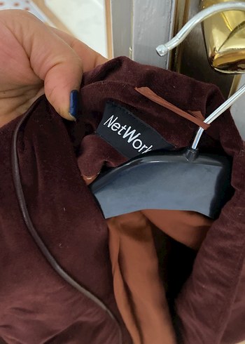 Bordo Süet Düğmeli Kadın Blazer Ceket - Görsel 3