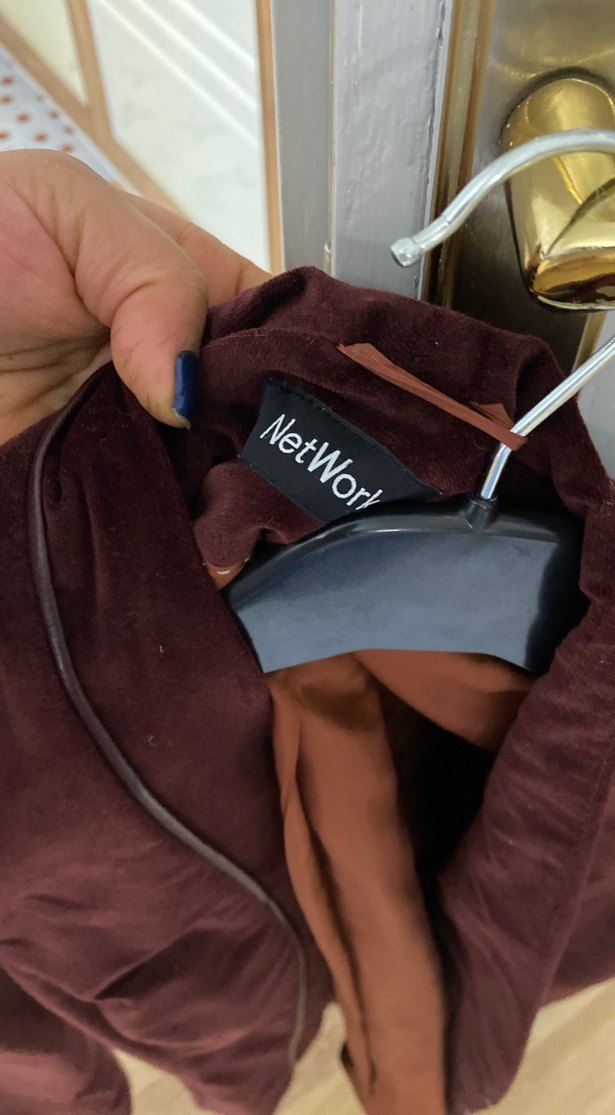 Bordo Süet Düğmeli Kadın Blazer Ceket - Görsel 3