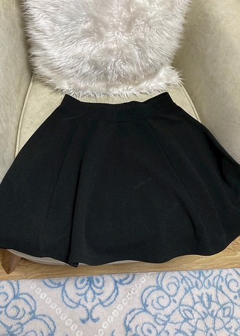 Siyah Pilili Midi Kadın Etek - Görsel 2