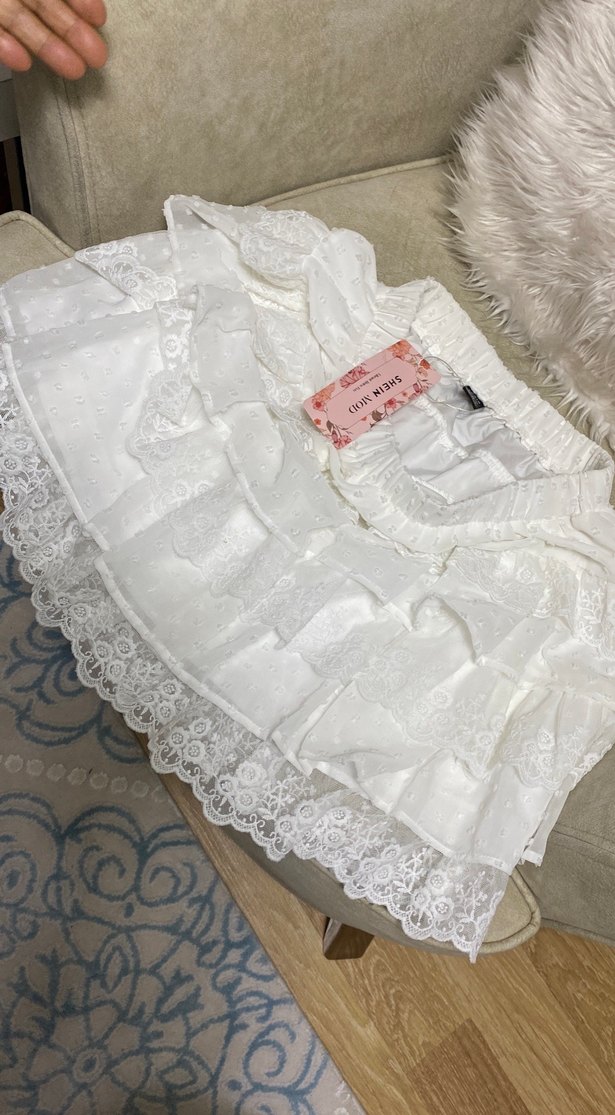 Fırfırlı Beyaz Mini Etek - Görsel 3