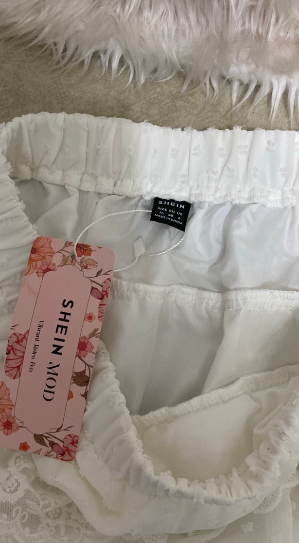 Fırfırlı Beyaz Mini Etek - Görsel 2